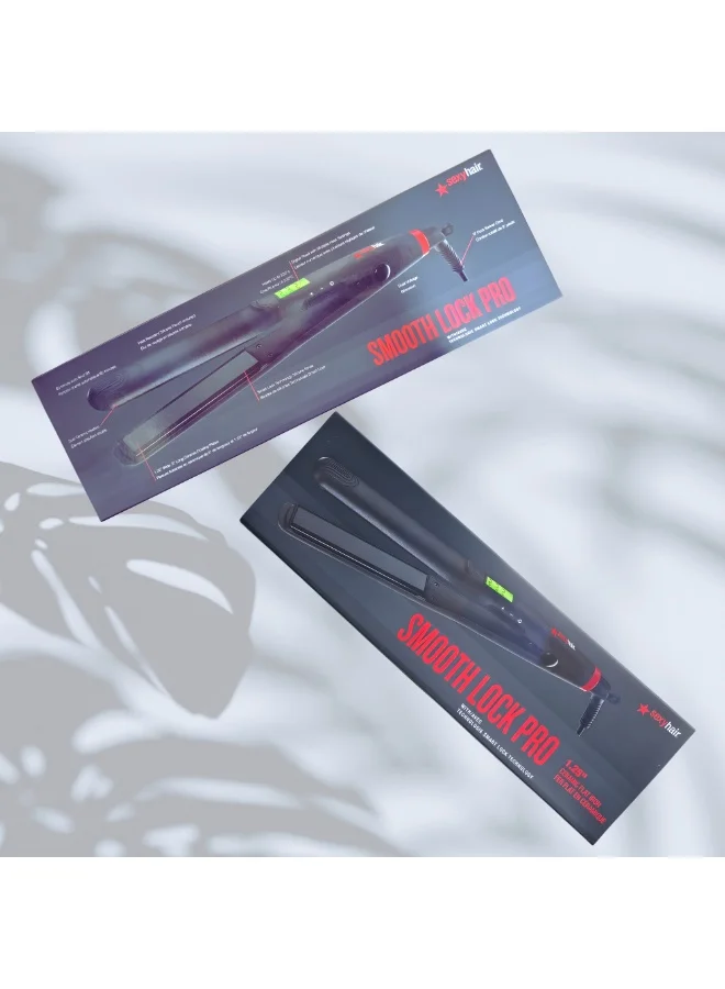 Sexy Hair Sexy Hair Smooth Lock Pro Professional Hair Straightener with Smart Lock Technology – Ceramic Flat Iron for Smooth, Frizz-Free Hair